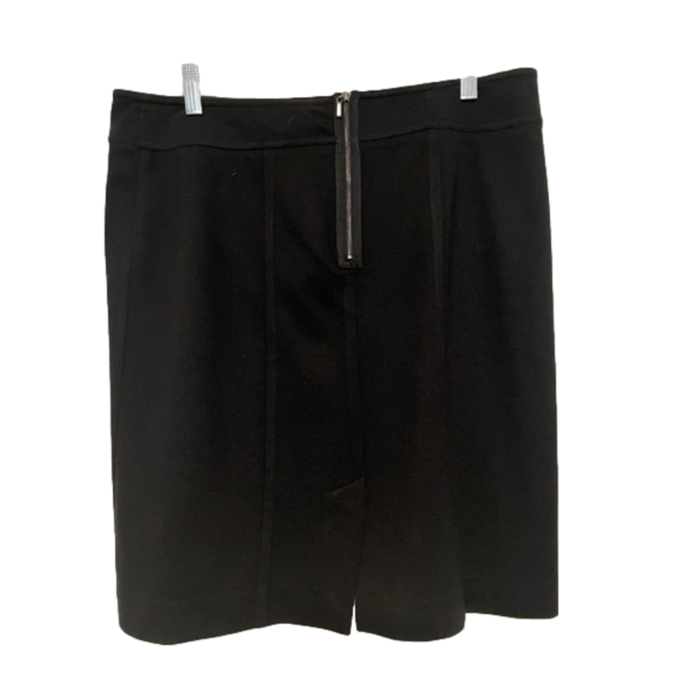 Black mini skirt with outside zipper on back